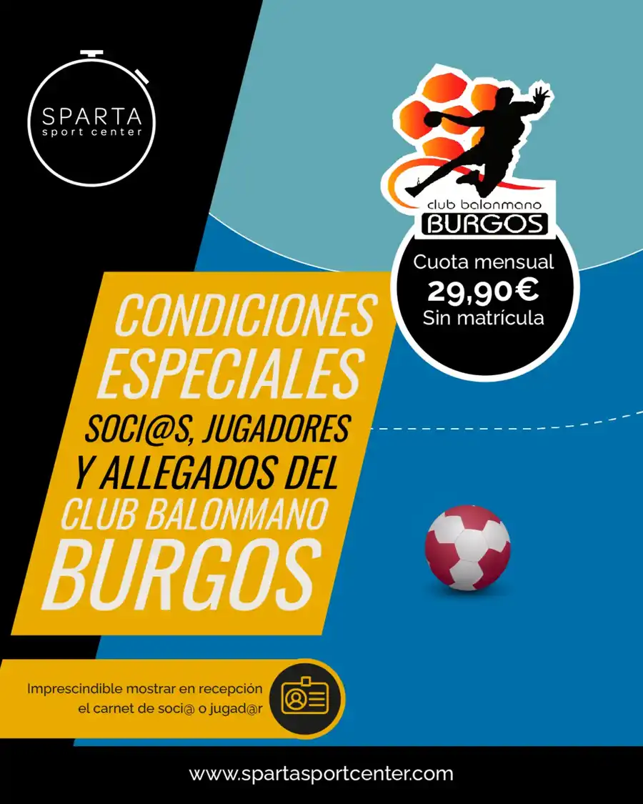 Promo exclusiva de Sparta Sport Center para Club Balonmano Burgos