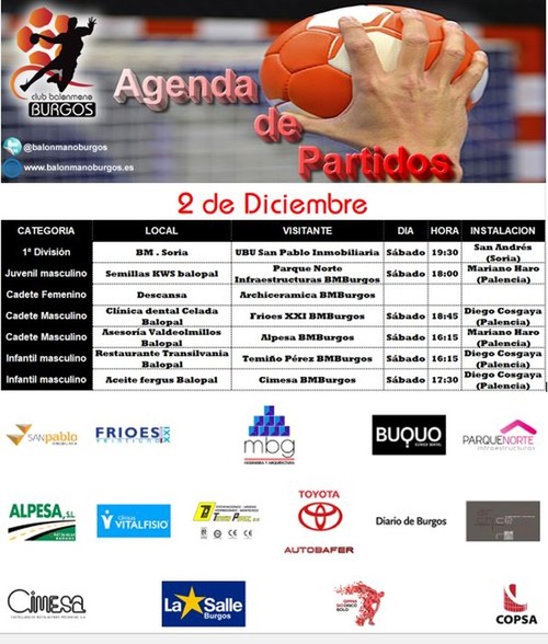 Agenda de partidos del fin de semana