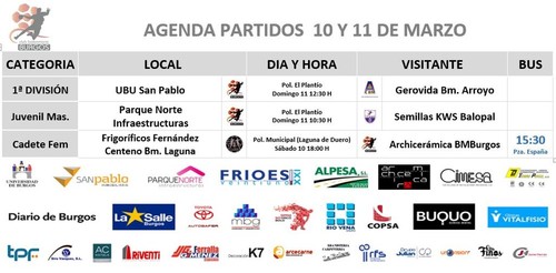 Agenda del fin de semana 10 y 11 de marzo