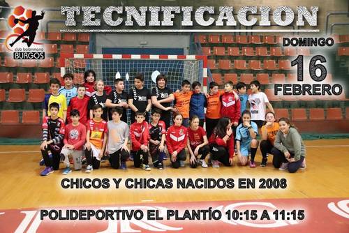 Centro de tecnificacion alevin domingo 16 de febrero de 10:15 a 11:15 en el polideportivo El Plantio