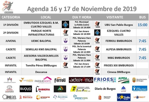 Agenda de partidos del 16 y 17 de noviembre