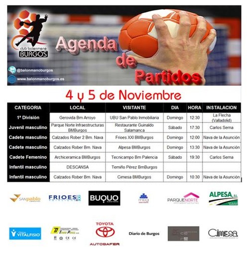Agenda de partidos del fin de semana