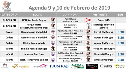 agenda del fin de semana 9 y 10 de febrero