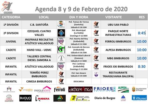 Agenda de partidos del 8 y 9 de febrero