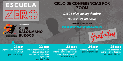 El Balonmano Burgos presenta el ciclo de conferencias 'Escuela Zero'