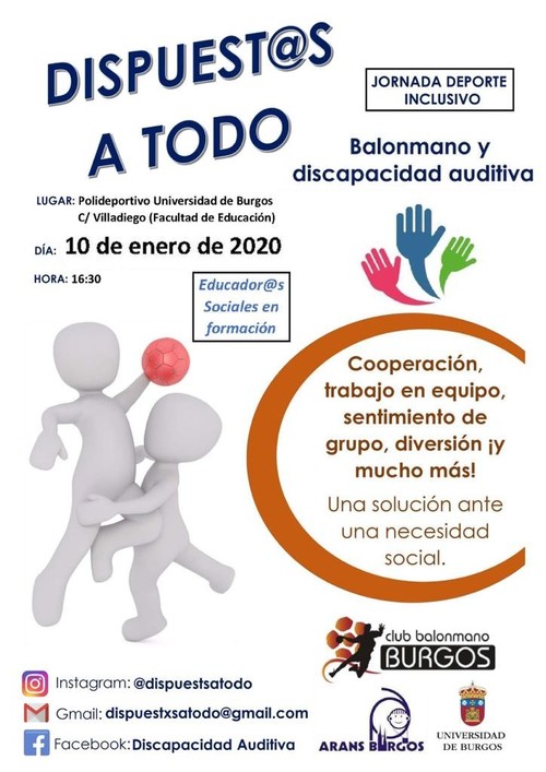 El Balonmano Burgos brindará una jornada de balonmano inclusivo a niños con discapacidad auditiva